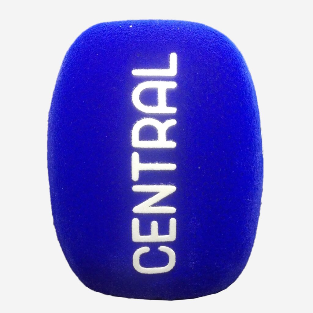 Photo of custom windscreen for Tv Central, SK - printed microphone windshield by MicWindshields.com