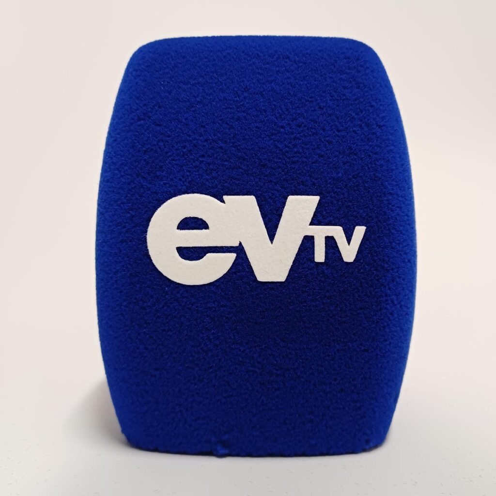 Photo of custom windscreen for Ev Tv, FI - printed microphone windshield by MicWindshields.com