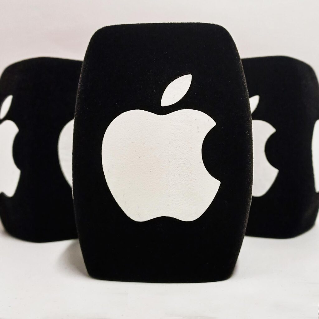 Photo of custom windscreen for Apple, UK - printed microphone windshield by MicWindshields.com