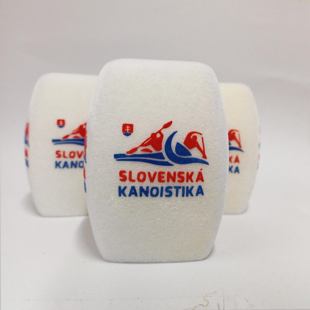 Photo of custom windscreen for SLovenská kanoistika, SK - printed microphone windshield by MicWindshields.com