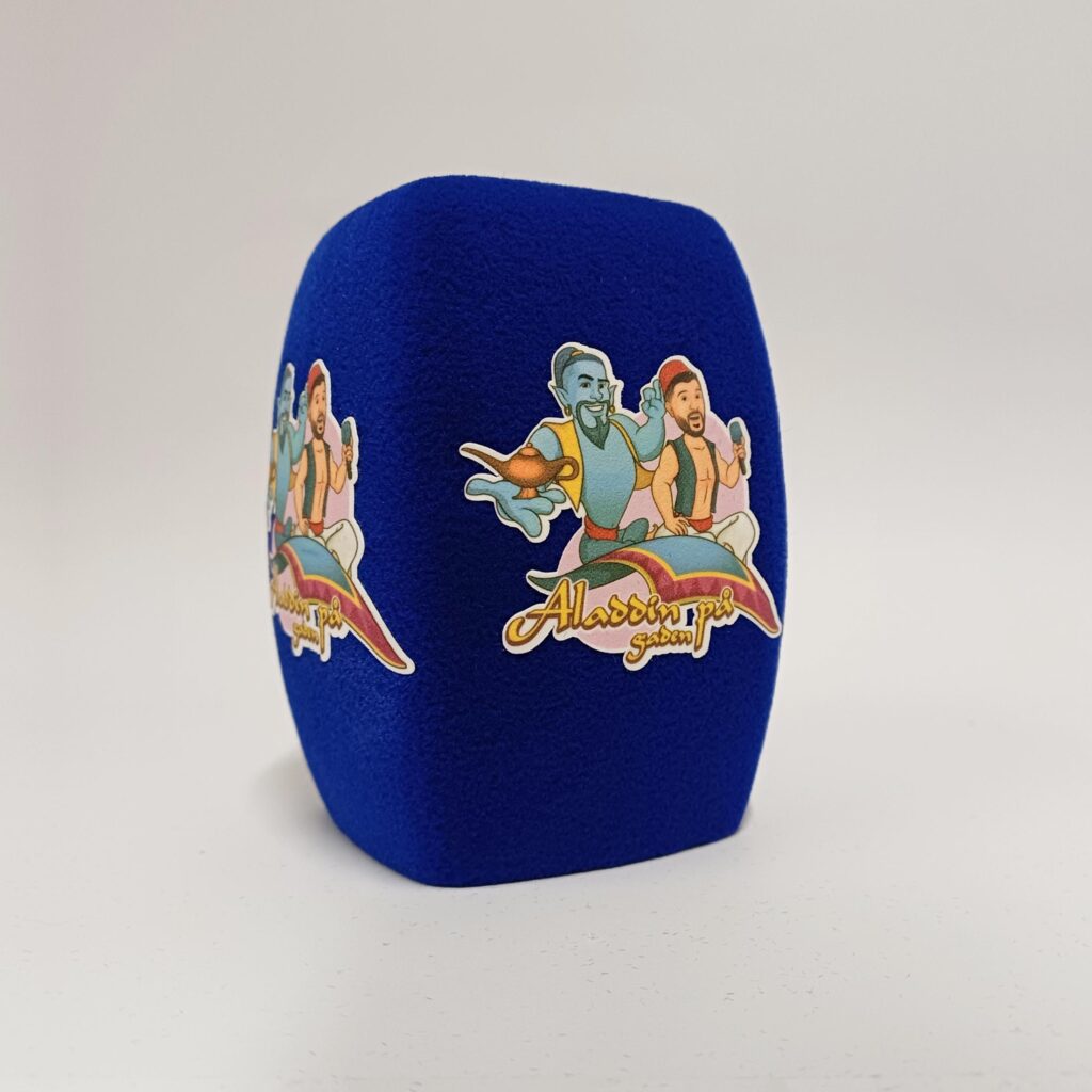 Photo of custom windscreen for Aladdin pa gaden, DK - printed microphone windshield by MicWindshields.com