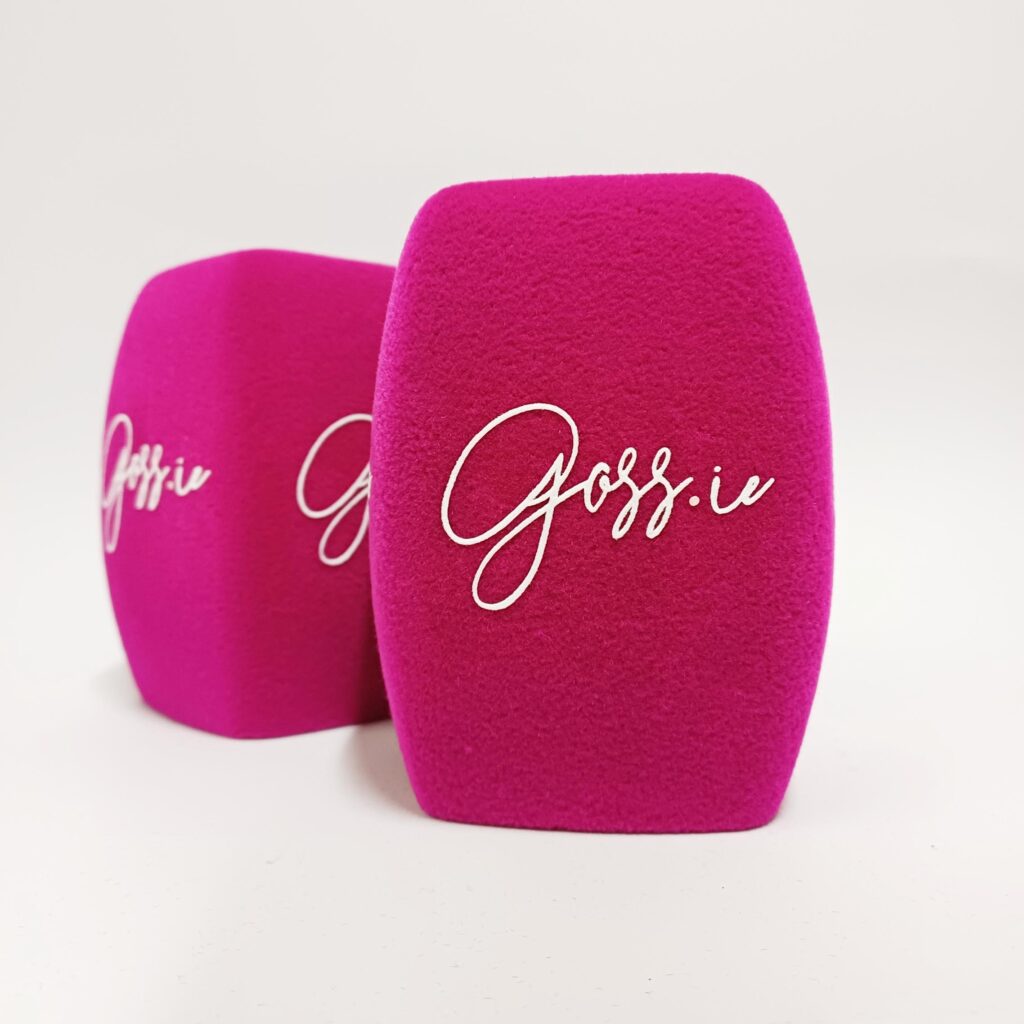 Photo of custom windscreen for Goss.ie, IE - printed microphone windshield by MicWindshields.com