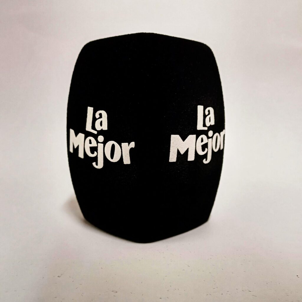 Photo of custom windscreen for La Mejor, US - printed microphone windshield by MicWindshields.com