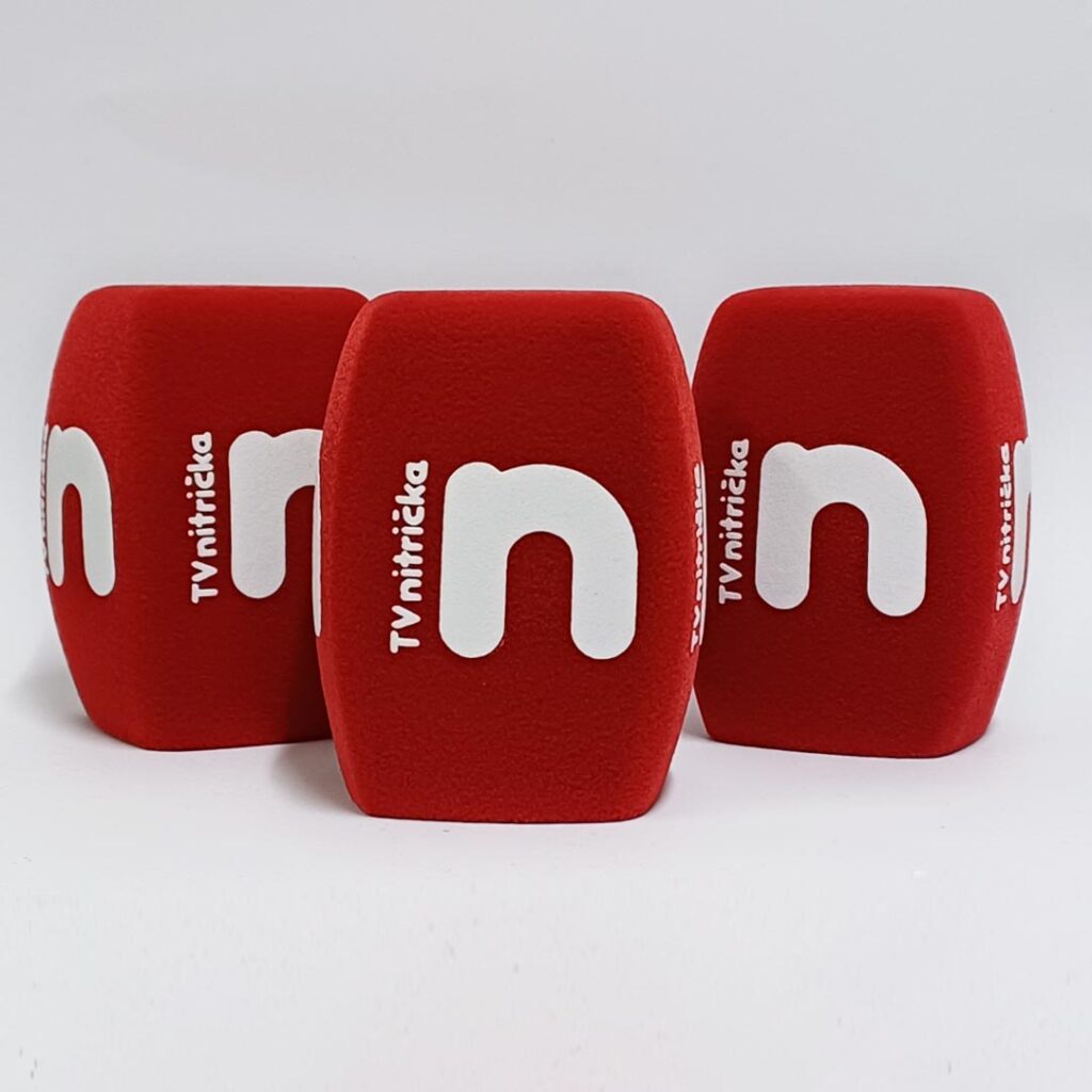 Photo of custom windscreen for Nitrička Tv, SK - printed microphone windshield by MicWindshields.com