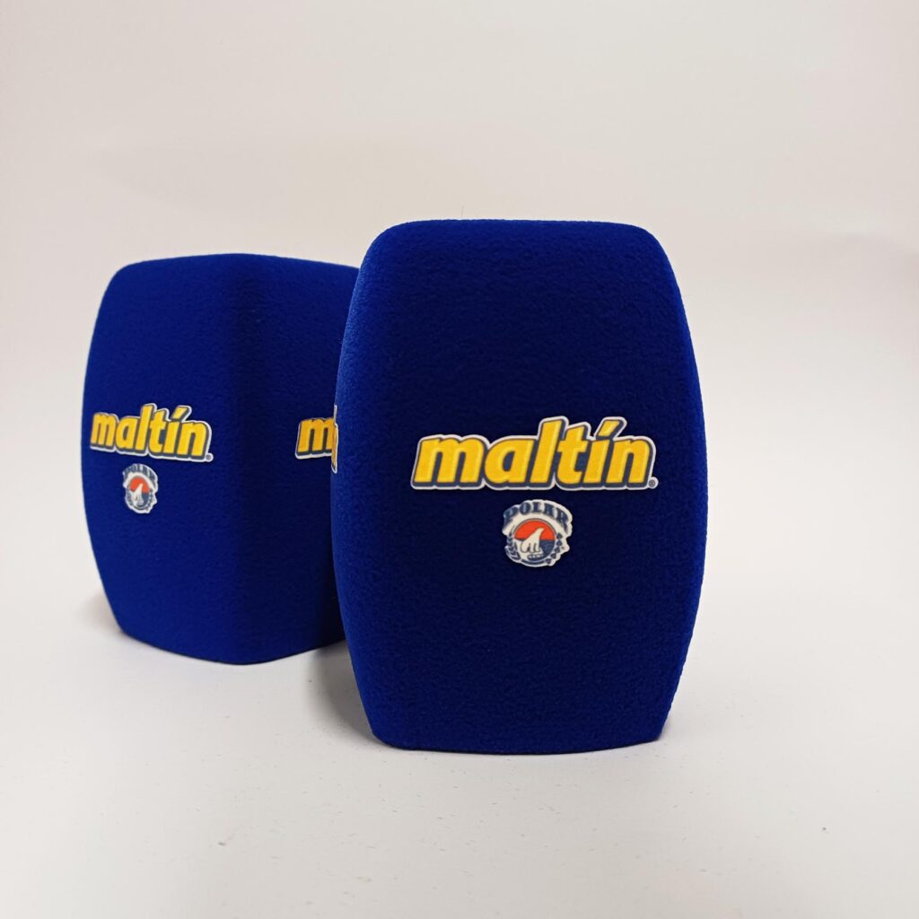 Photo of custom windscreen for Maltín® Polar, US - printed microphone windshield by MicWindshields.com