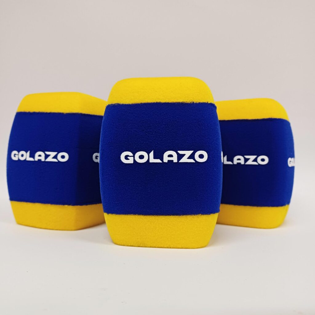 Photo of custom windscreen for GOLAZO, DE - printed microphone windshield by MicWindshields.com