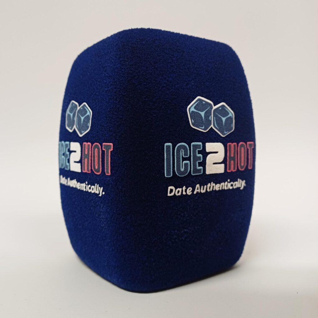Photo of custom windscreen for Ice 2 Hot, IE - printed microphone windshield by MicWindshields.com