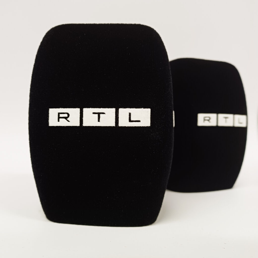 Photo of custom windscreen for RTL, HU - printed microphone windshield by MicWindshields.com