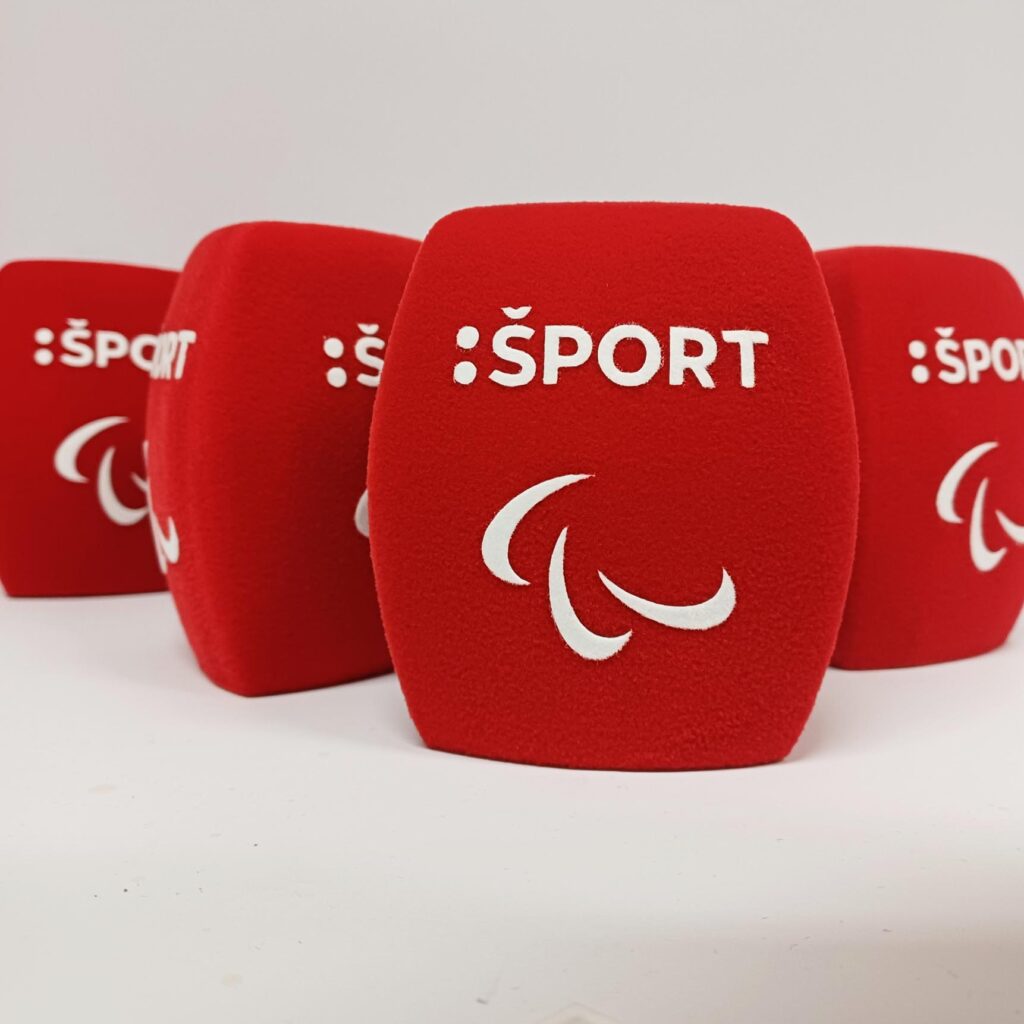 Photo of custom windscreen for :ŠPORT paralympiáda, SK - printed microphone windshield by MicWindshields.com