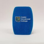 Photo of custom windscreen for Cadet Vocational College, UK - printed microphone windshield by MicWindshields.com