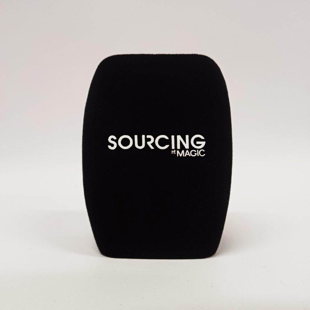 Photo of custom windscreen for Sourcing at magic, US - printed microphone windshield by MicWindshields.com