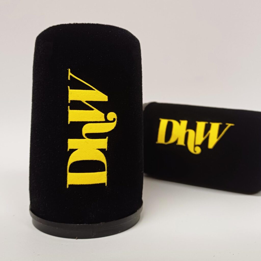 Photo of custom windscreen for DhW, CA - printed microphone windshield by MicWindshields.com