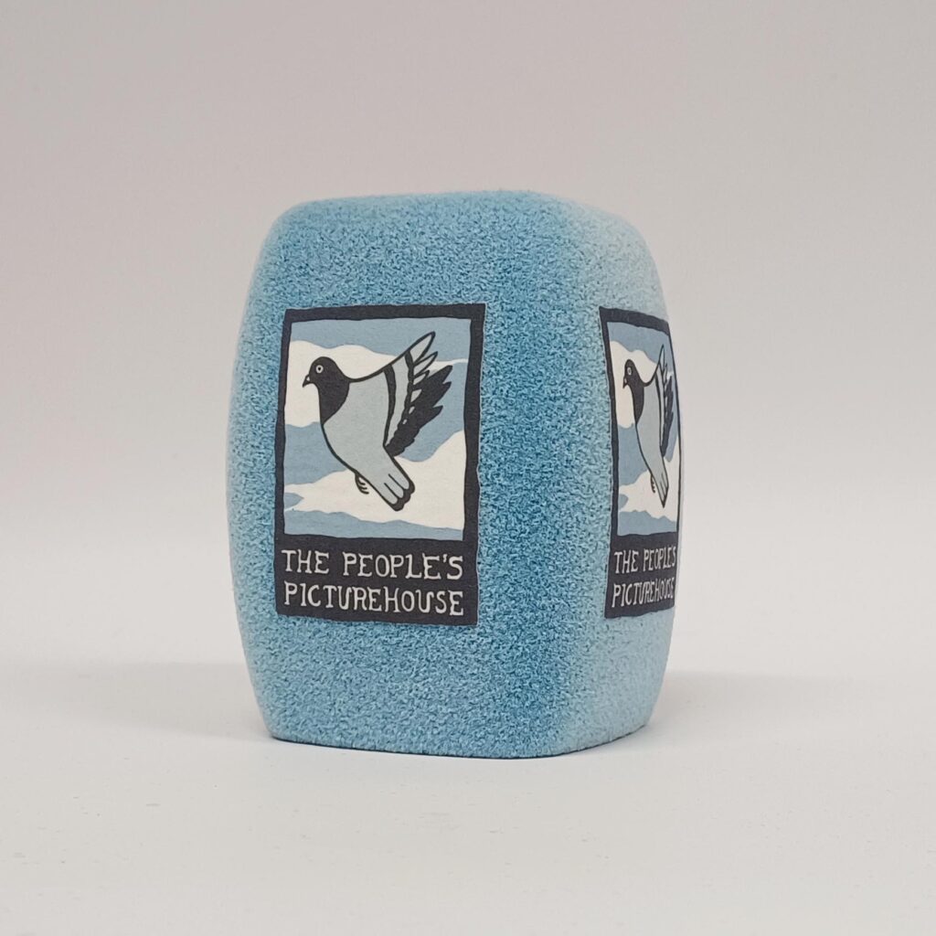 Photo of custom windscreen for The People’s Picturehouse Cork, IE - printed microphone windshield by MicWindshields.com