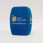 Photo of custom windscreen for Hereford City Life, UK - printed microphone windshield by MicWindshields.com
