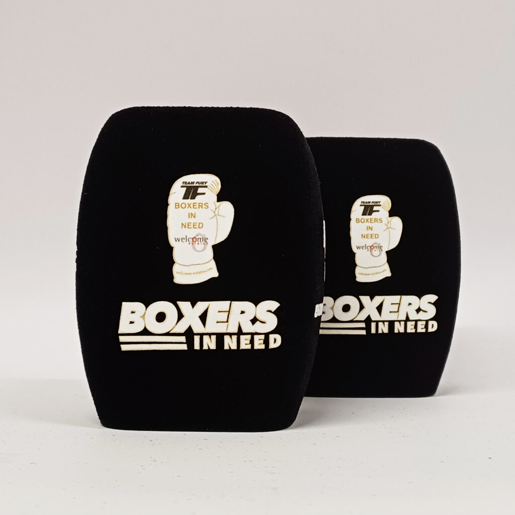 Photo of custom windscreen for Boxers in need, UK - printed microphone windshield by MicWindshields.com