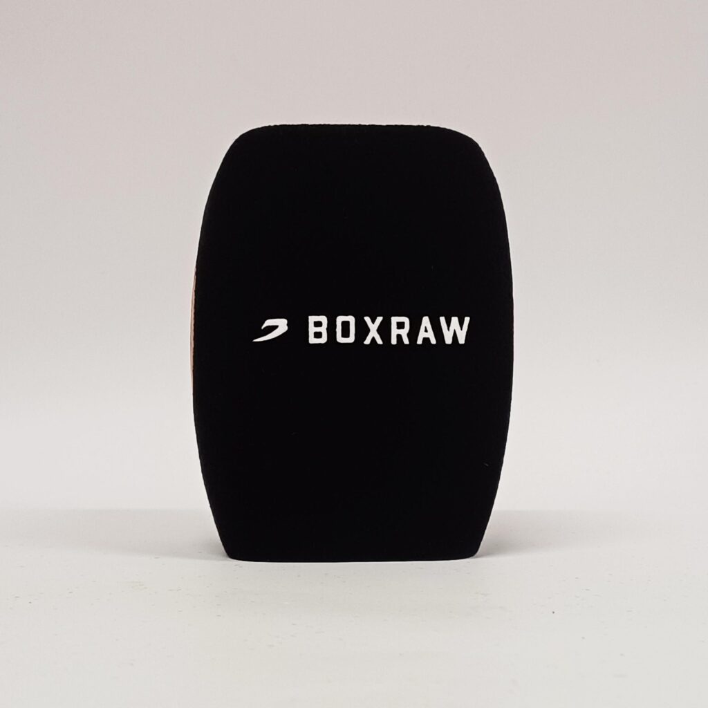 Photo of custom windscreen for Boxraw, UK - printed microphone windshield by MicWindshields.com