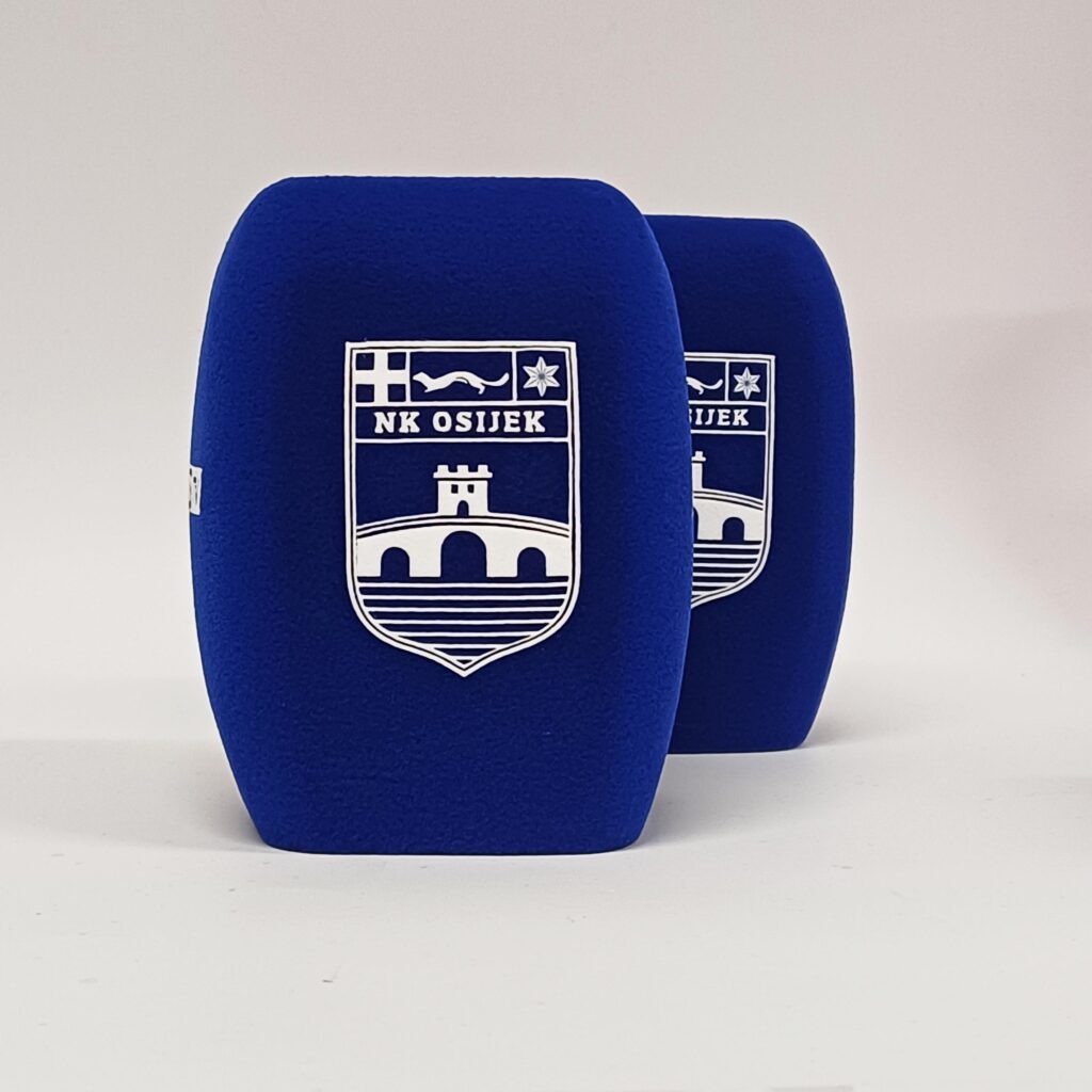 Photo of custom windscreen for NK Osijek, HR - printed microphone windshield by MicWindshields.com