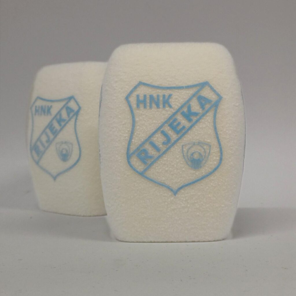 Photo of custom windscreen for HNK Rijeka, HR - printed microphone windshield by MicWindshields.com