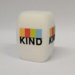 Photo of custom windscreen for KIND®, UK - printed microphone windshield by MicWindshields.com