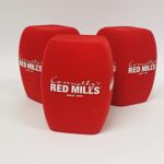Photo of custom windscreen for Connolly's Red Mills, IE - printed microphone windshield by MicWindshields.com
