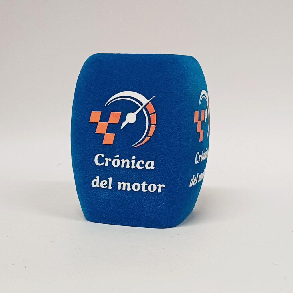 Photo of custom windscreen for Crónica del motor, ES - printed microphone windshield by MicWindshields.com