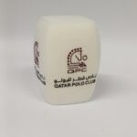 Photo of custom windscreen for Qatar Polo Club, QA - printed microphone windshield by MicWindshields.com