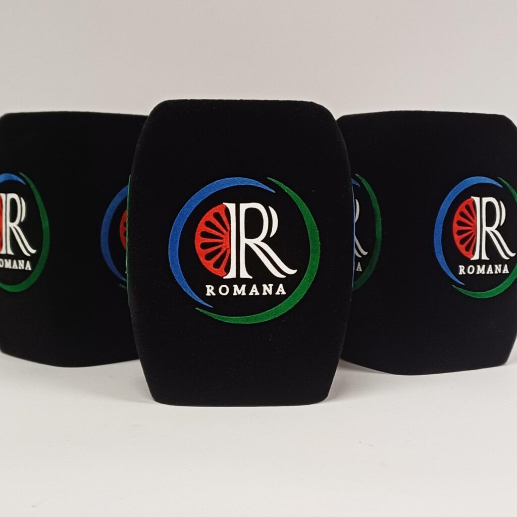 Photo of custom windscreen for Tv Romana, SK - printed microphone windshield by MicWindshields.com