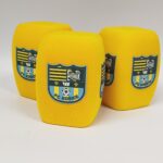 Photo of custom windscreen for FC Košice, SK - printed microphone windshield by MicWindshields.com