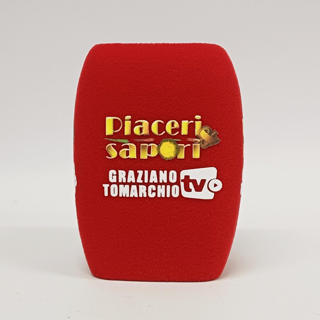 Photo of custom windscreen for Piaceri sapori, IT - printed microphone windshield by MicWindshields.com