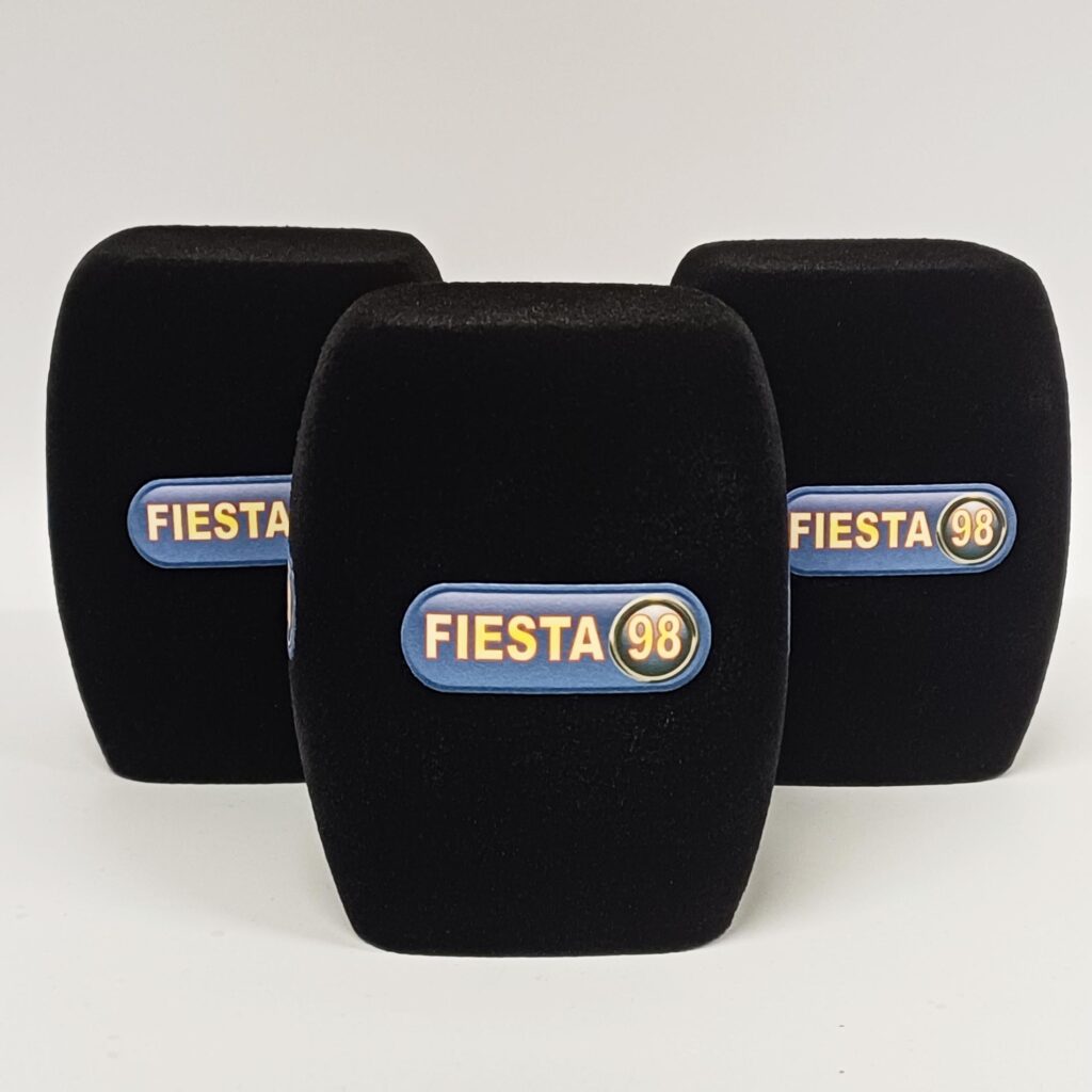 Photo of custom windscreen for Fiesta 98, PR - printed microphone windshield by MicWindshields.com