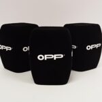Photo of custom windscreen for OPP®, UK - printed microphone windshield by MicWindshields.com