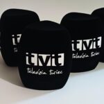 Photo of custom windscreen for Televízia Turiec, SK - printed microphone windshield by MicWindshields.com