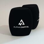 Photo of custom windscreen for Alpha Capital, UK - printed microphone windshield by MicWindshields.com