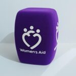 Photo of custom windscreen for Women's Aid, IE - printed microphone windshield by MicWindshields.com