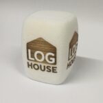 Photo of custom windscreen for LOG House, IE - printed microphone windshield by MicWindshields.com