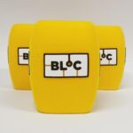 Photo of custom windscreen for BLOC, IE - printed microphone windshield by MicWindshields.com