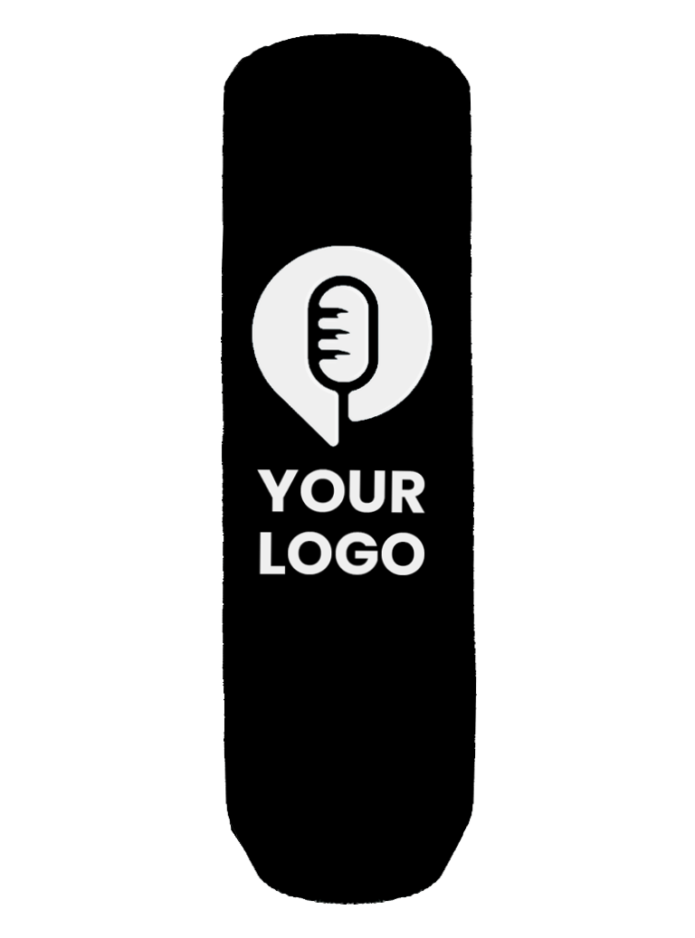 Custom microphone cover black - for boom mics, oval shape