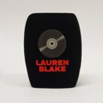 Photo of custom windscreen for Lauren Blake, IE - printed microphone windshield by MicWindshields.com