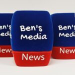 Photo of custom windscreen for Ben's Media Newsy, US - printed microphone windshield by MicWindshields.com