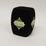 Photo of custom windscreen for Green Diamond Boxing, UK - printed microphone windshield by MicWindshields.com