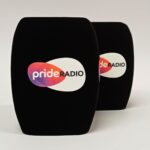 Photo of custom windscreen for Pride Radio, UK - printed microphone windshield by MicWindshields.com