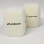 Photo of custom windscreen for Autotrader, UK - printed microphone windshield by MicWindshields.com