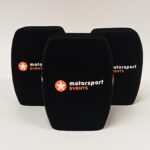 Photo of custom windscreen for Motorsport events, UK - printed microphone windshield by MicWindshields.com
