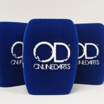 Photo of custom windscreen for Online Darts, UK - printed microphone windshield by MicWindshields.com