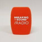 Photo of custom windscreen for Breaking Sound Radio, US - printed microphone windshield by MicWindshields.com