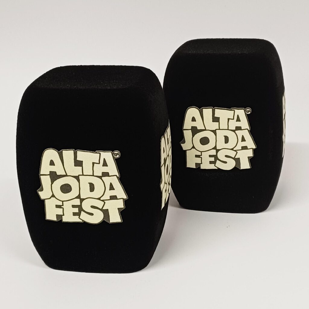 Photo of custom windscreen for Alta Joda Fest, US - printed microphone windshield by MicWindshields.com