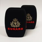 Photo of custom windscreen for CUNARD, UK - printed microphone windshield by MicWindshields.com