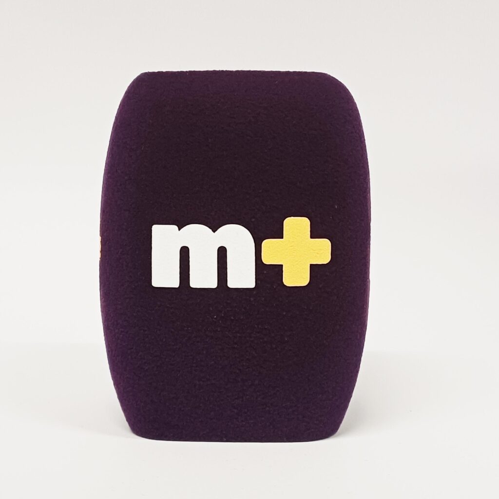 Photo of custom windscreen for m+, UK - printed microphone windshield by MicWindshields.com