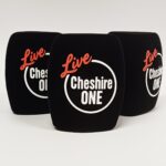 Photo of custom windscreen for Cheshire ONE Live, UK - printed microphone windshield by MicWindshields.com