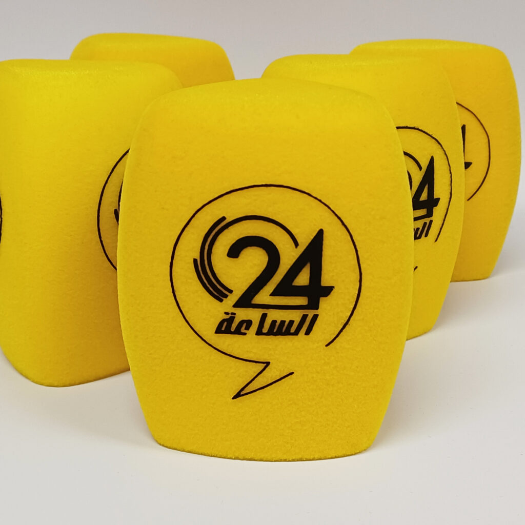 Photo of custom windscreen for 24 Hours, AE - printed microphone windshield by MicWindshields.com